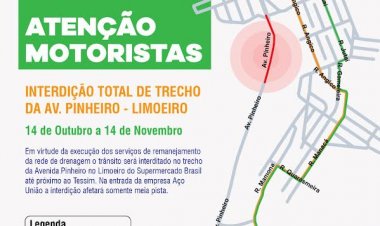 Avenida Pinheiro, no Limoeiro, será interdita para obras de drenagem