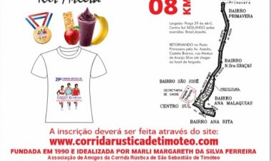 Vem aí a 29ª Corrida Rústica de São Sebastião de Timóteo no dia 3 de maio