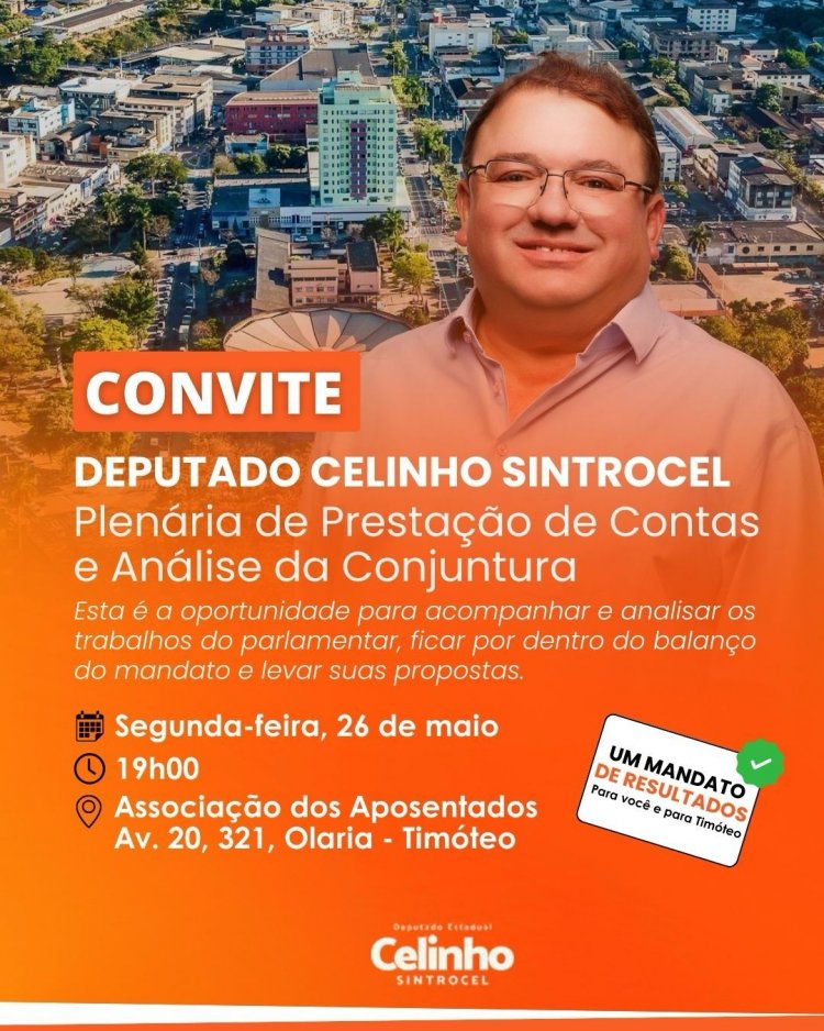 Deputado estadual Celinho do sintrocel realiza reunião plenária de prestação de contas
