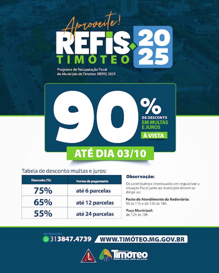 Prefeitura oferece até 90