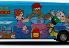 Ônibus da Turma da Mônica da Viação Águia Branca chega ao Leste de Minas