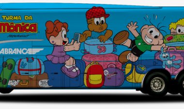 Ônibus da Turma da Mônica da Viação Águia Branca chega ao Leste de Minas
