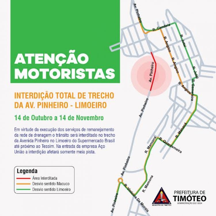 Avenida Pinheiro, no Limoeiro, será interdita para obras de drenagem