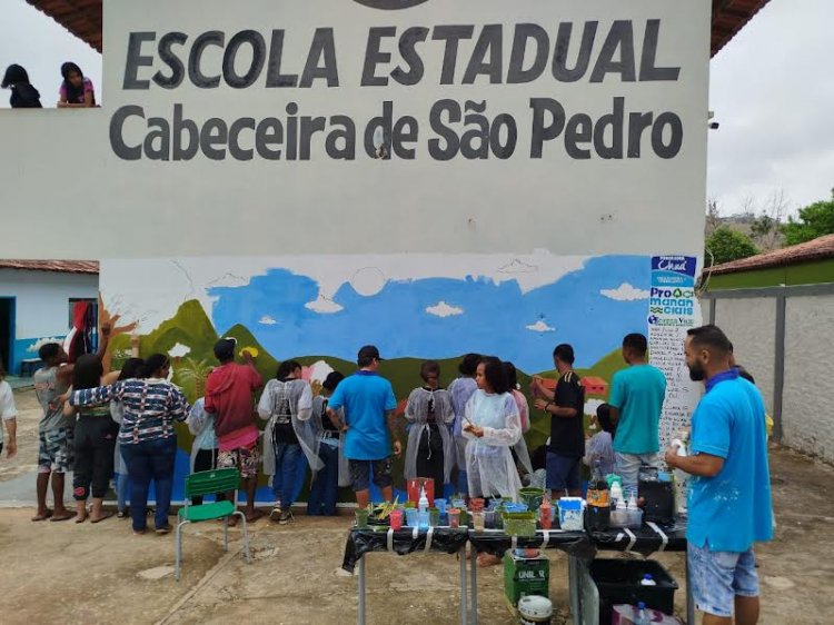 Mural das Águas incentiva a conscientização ambiental em escola de Teófilo Otoni